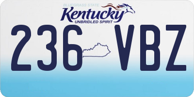 KY license plate 236VBZ