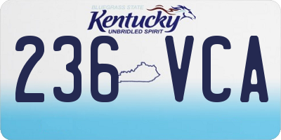 KY license plate 236VCA