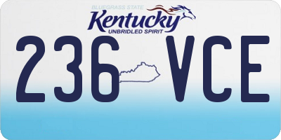 KY license plate 236VCE