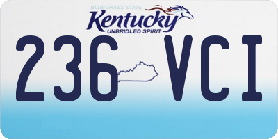 KY license plate 236VCI