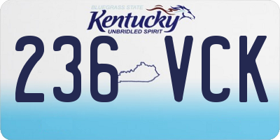 KY license plate 236VCK