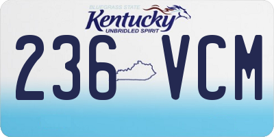 KY license plate 236VCM
