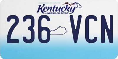 KY license plate 236VCN