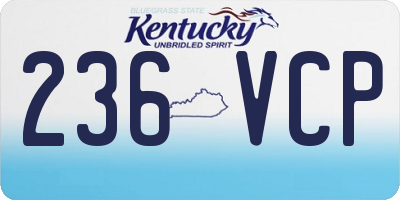 KY license plate 236VCP