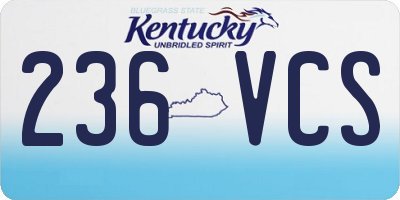 KY license plate 236VCS