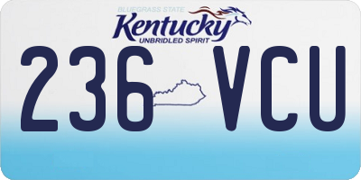KY license plate 236VCU