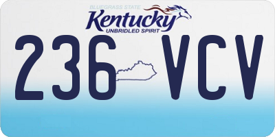 KY license plate 236VCV