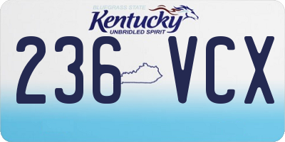 KY license plate 236VCX