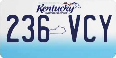 KY license plate 236VCY
