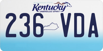 KY license plate 236VDA