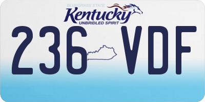 KY license plate 236VDF