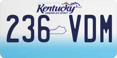 KY license plate 236VDM