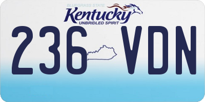KY license plate 236VDN