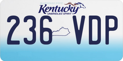 KY license plate 236VDP