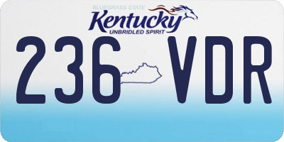 KY license plate 236VDR