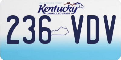KY license plate 236VDV