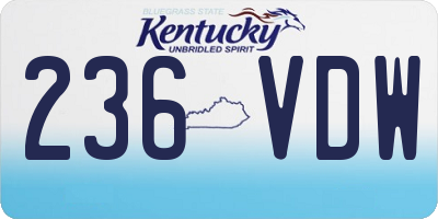 KY license plate 236VDW