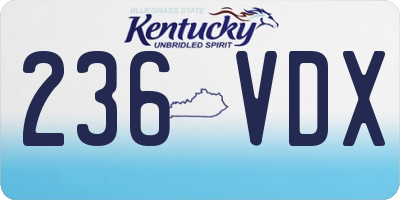 KY license plate 236VDX