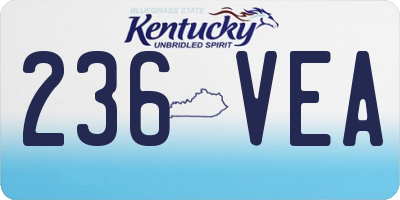 KY license plate 236VEA