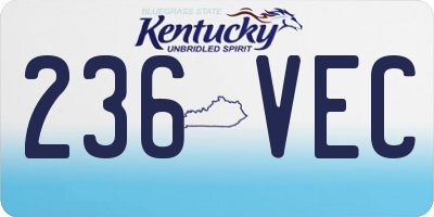 KY license plate 236VEC