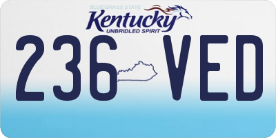 KY license plate 236VED
