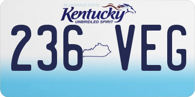 KY license plate 236VEG