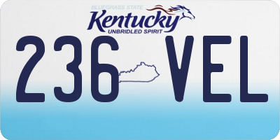 KY license plate 236VEL