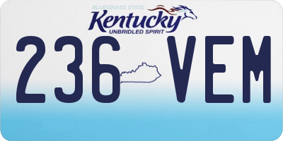 KY license plate 236VEM