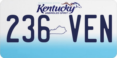 KY license plate 236VEN