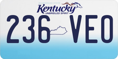 KY license plate 236VEO