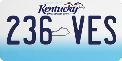 KY license plate 236VES