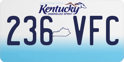 KY license plate 236VFC