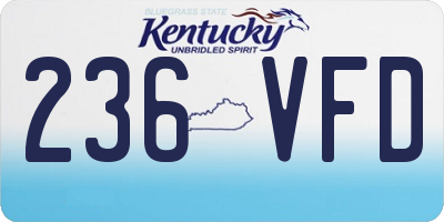 KY license plate 236VFD