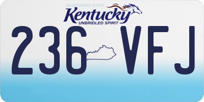 KY license plate 236VFJ