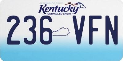 KY license plate 236VFN