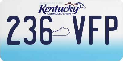KY license plate 236VFP