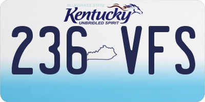 KY license plate 236VFS