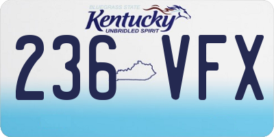 KY license plate 236VFX