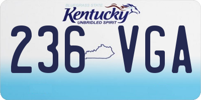 KY license plate 236VGA