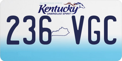 KY license plate 236VGC