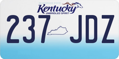 KY license plate 237JDZ