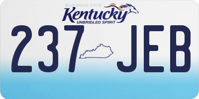 KY license plate 237JEB