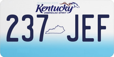KY license plate 237JEF
