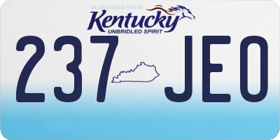 KY license plate 237JEO