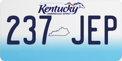 KY license plate 237JEP