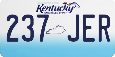 KY license plate 237JER