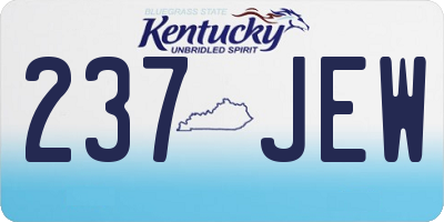 KY license plate 237JEW