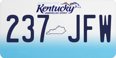 KY license plate 237JFW