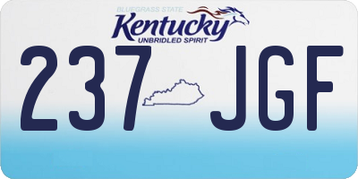 KY license plate 237JGF