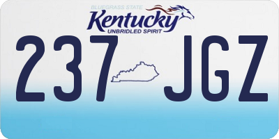 KY license plate 237JGZ